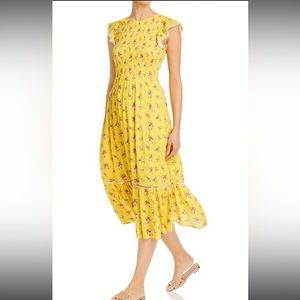 Lost + wander yellow midi dress